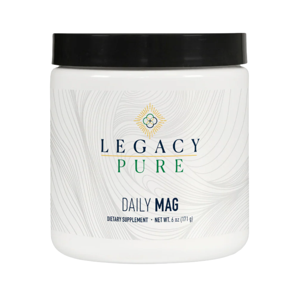 White container of magnesium supplement