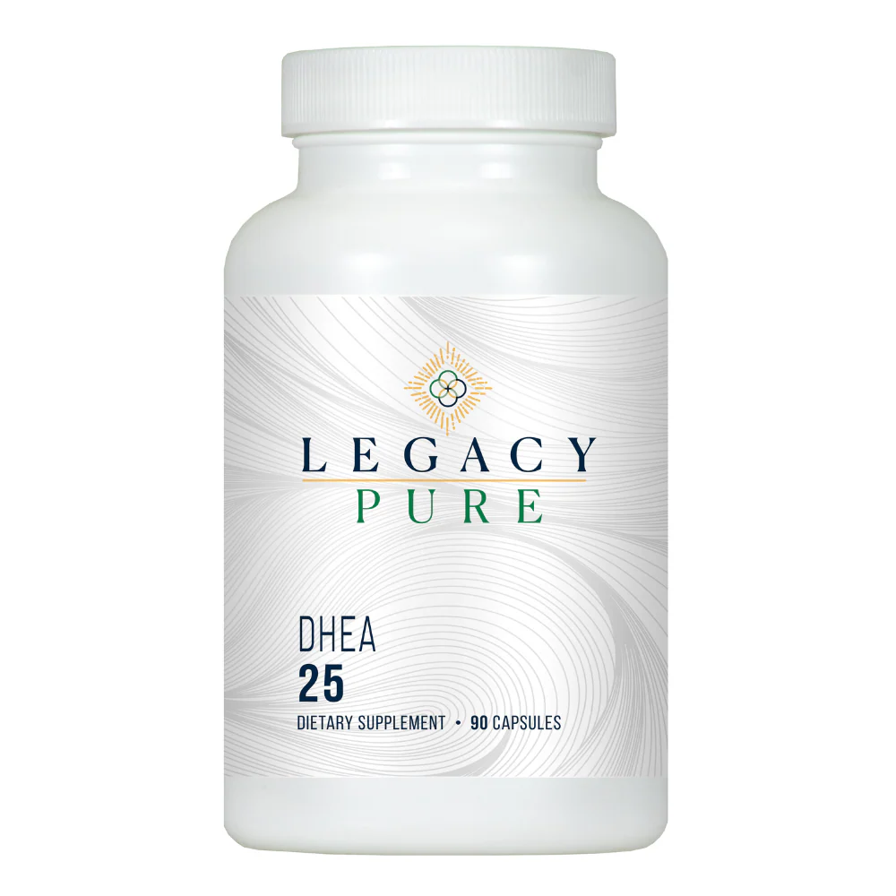 White bottle of DHEA supplement