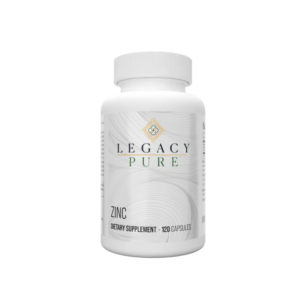 White bottle of zinc dietary supplement