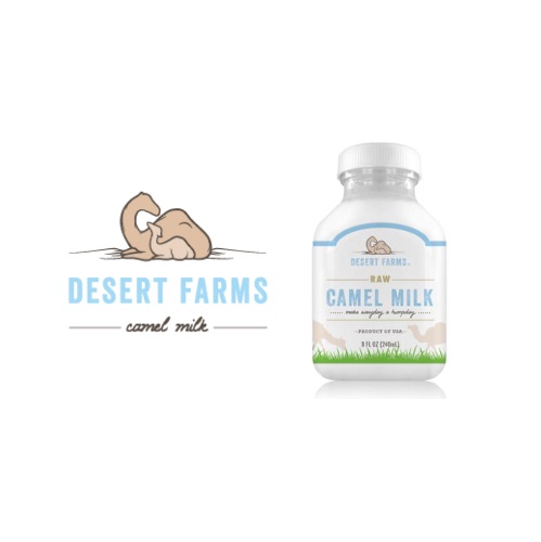 Bottle of raw camel milk product