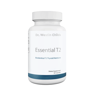 Bottle of thyroid hormone supplement