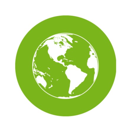 Green globe within a circular border