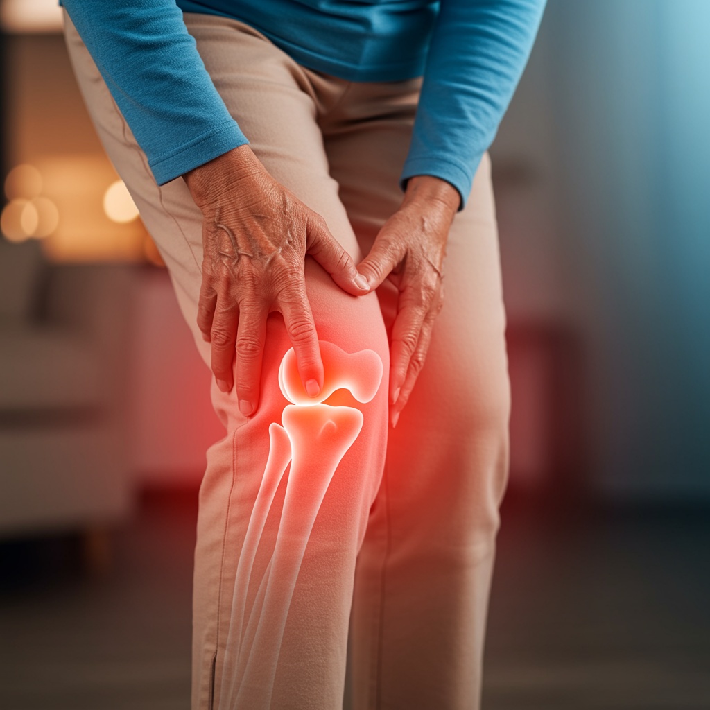 Person holding knee in pain