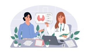 Chi Rho modern thyroid clinic specialist consulting a patient