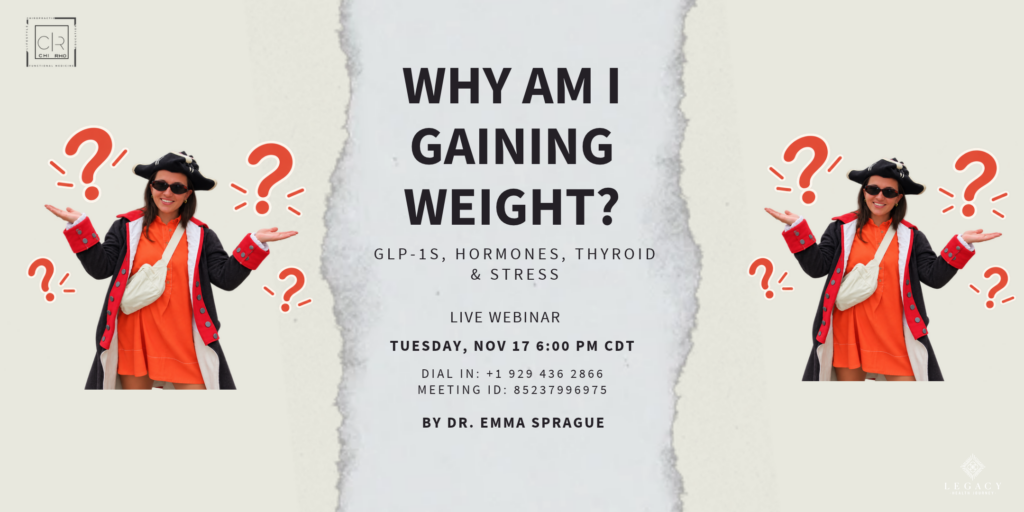 Why Am I Gaining Weight? Live webinar with Dr. Emma Sprague, November 17, 2026